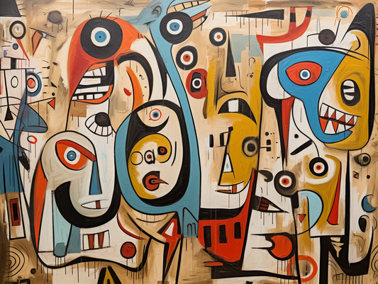 Modern Absztrakt Kép                                                                                                                       - Picasso Inspiráció - Otthoni Dekoráció