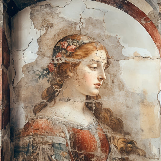 Freskó részlet női arccal
