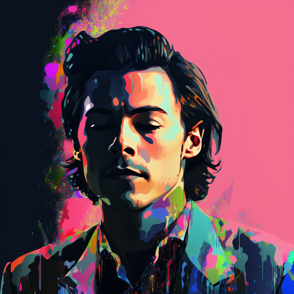 harry styles fanart művészi design falikép nyomtatott kép festmény hatás glitcha art 4k HD