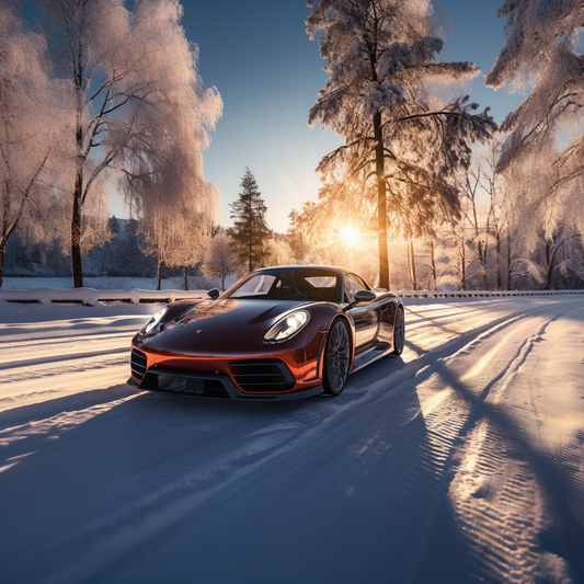 Sportautó a hóban