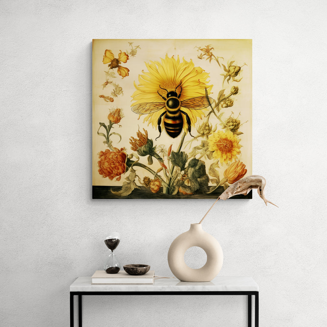 Virág méhecskével - világos háttér