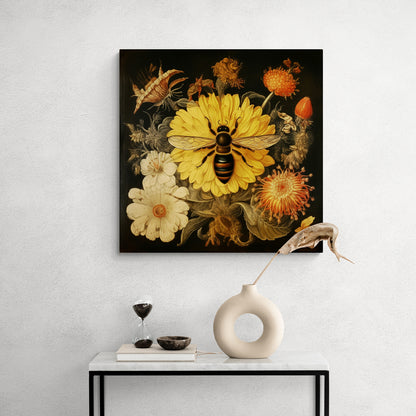 Virág méhecskével - sötét háttér