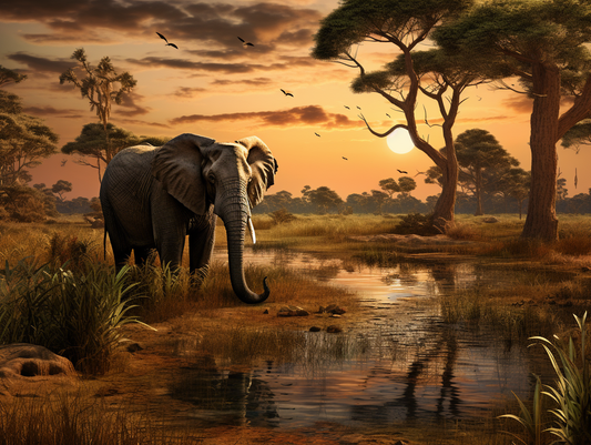 Magányos elefánt a szavannán